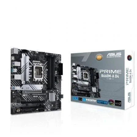 Placa Base Asus Prime B660M-A D4-CSM/ Socket 1700/ DDR4/ PCIe 4.0/ Micro ATX - PixelPlaza