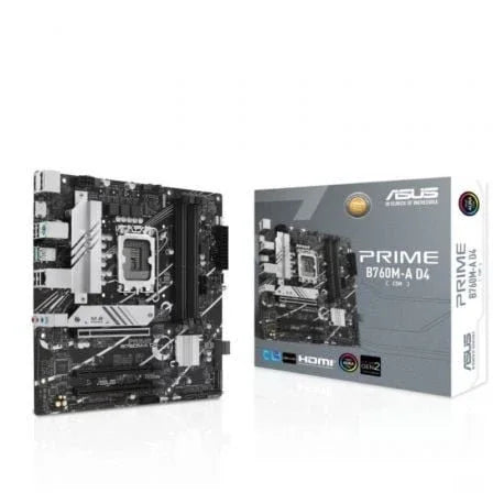 Placa Base Asus Prime B760M-A D4-CSM/ Socket 1700/ DDR4/ PCIe 4.0/ Micro ATX - PixelPlaza