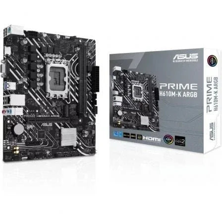 Placa Base Asus Prime H610M-K ARGB Socket 1700/ DDR5/ PCIe 4.0/ Micro ATX - PixelPlaza