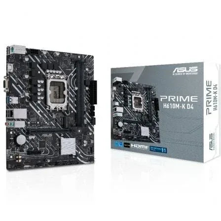 Placa Base Asus Prime H610M-K D4/ Socket 1700/ DDR4/ PCIe 4.0/ Micro ATX - PixelPlaza