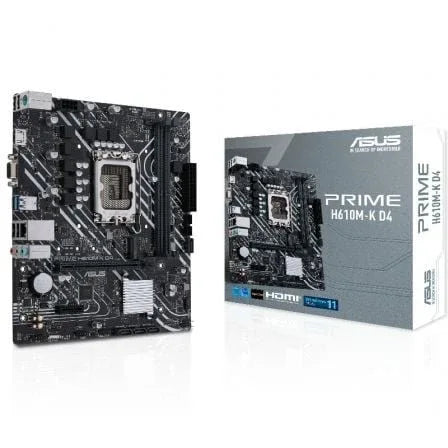 Placa Base Asus Prime H610M-K D4/ Socket 1700/ DDR4/ PCIe 4.0/ Micro ATX - PixelPlaza