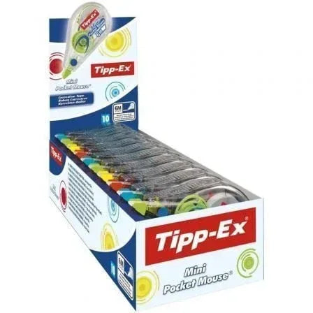 Caja de Corrector de Escritura en Cinta Bic Mini Pocket Mouse 926397/ 5mm x 6m/ 10 unidades - PixelPlaza