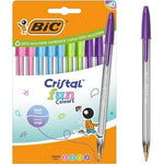 Bolígrafos de Tinta de Aceite Bic Cristal Fun 524176/ 10 unidades/ Colores Surtidos