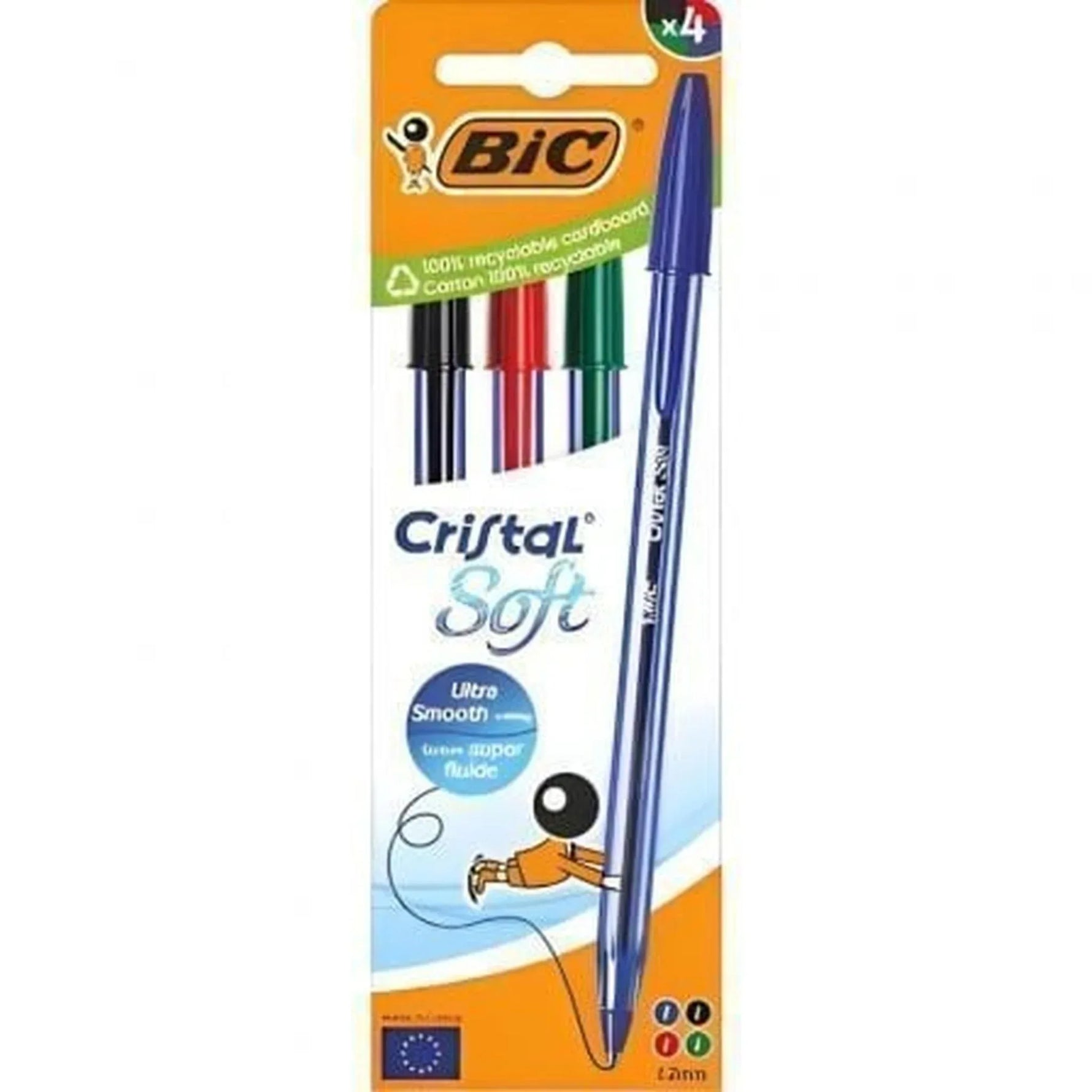 Bolígrafo de Tinta de Aceite Bic Cristal Original 516343/ 4 unidades/ Colores Surtidos - PixelPlaza