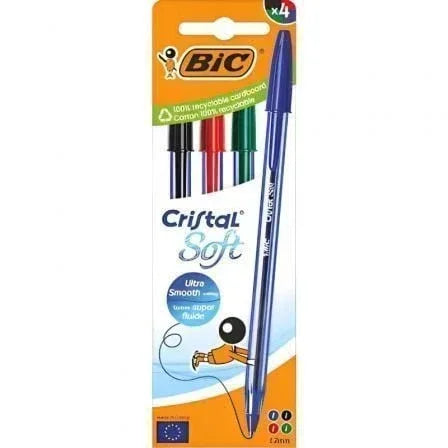 Bolígrafo de Tinta de Aceite Bic Cristal Original 516343/ 4 unidades/ Colores Surtidos - PixelPlaza