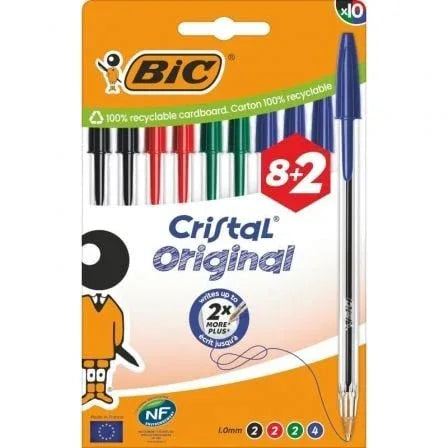 Bolígrafos de Tinta de Aceite Bic Cristal Original 516355/ 10 unidades/ Colores Surtidos - PixelPlaza