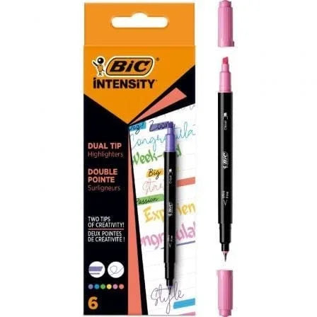 Marcadores Punta Biselada y Punta Fina Bic Intensity Dual Tip 503828/ Colores Surtidos - PixelPlaza
