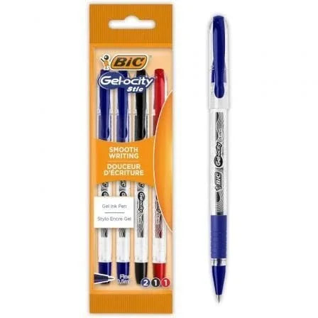 Bolígrafos de Tinta de Gel Retráctil Bic Gelocity Stic 992599/ 4 unidades/ Surtidos - PixelPlaza