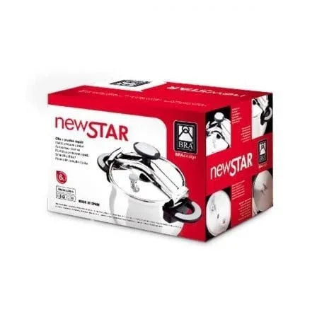 Olla a Presión Bra New Star A185501/ Ø22cm/ 4.5L/ Acero Inoxidable/ Apta para Inducción - PixelPlaza