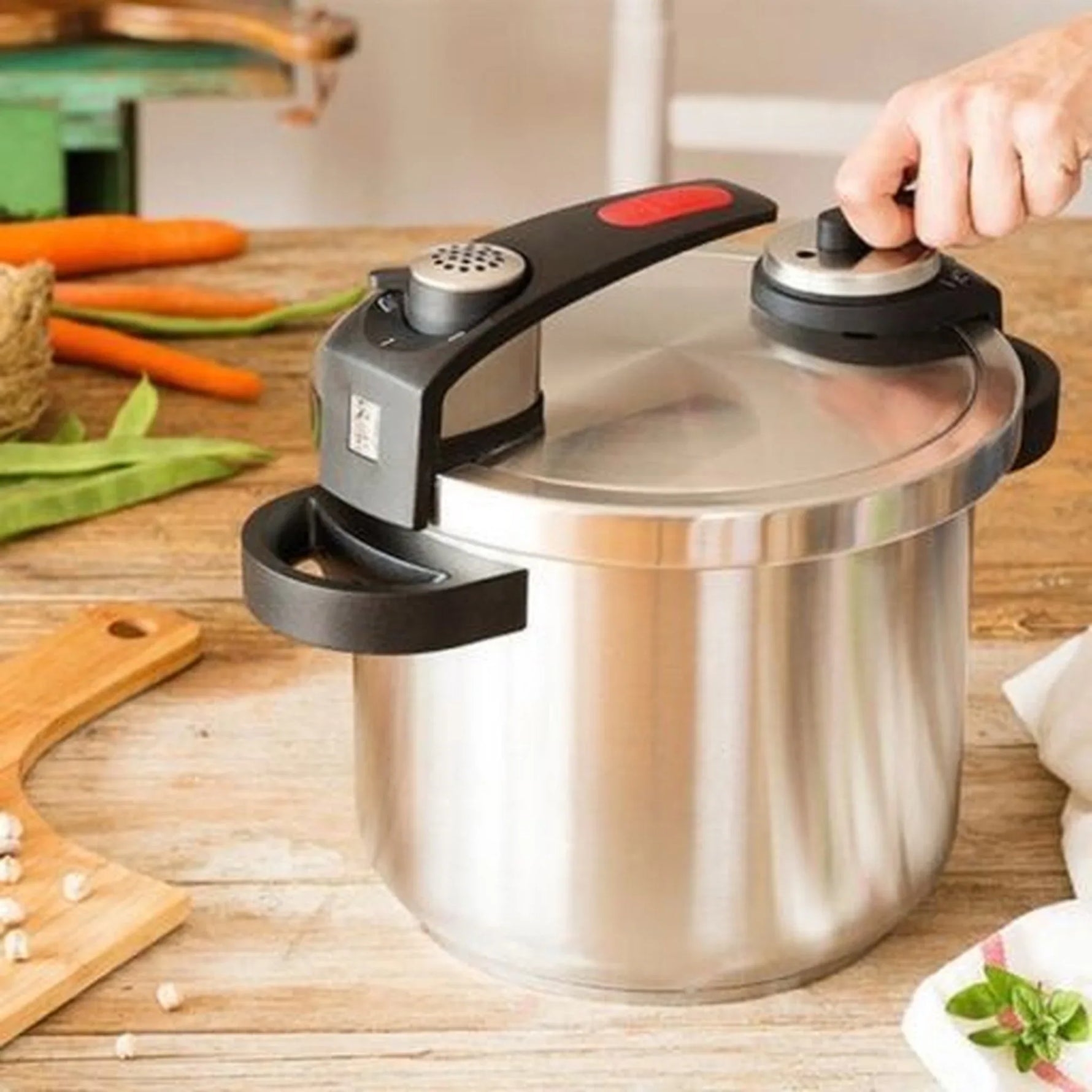 Olla a Presión Tekna A185602/ Ř22cm/ 6L/ Acero Inoxidable/ Apta para Inducción - PixelPlaza