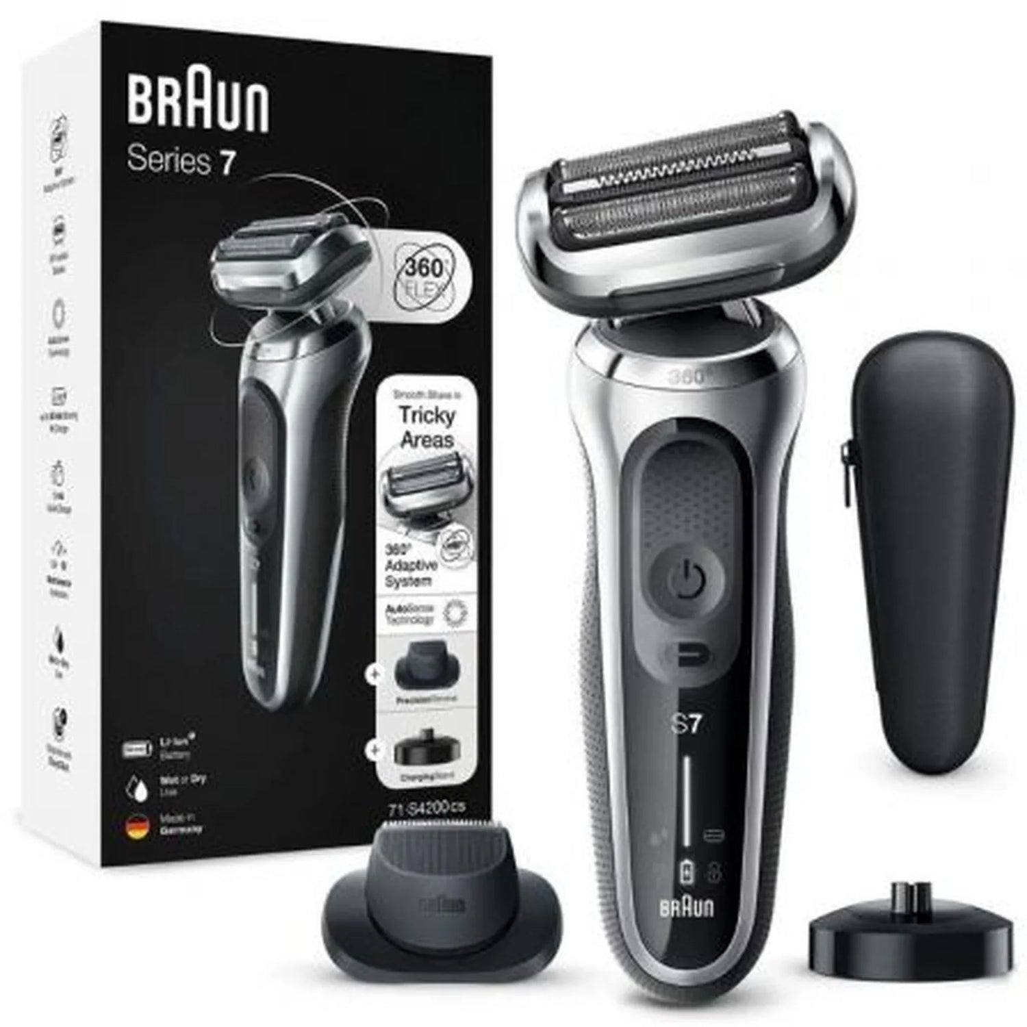 Afeitadora Braun Series 7 71-S4200cs/ con Batería/ 3 Accesorios - PixelPlaza