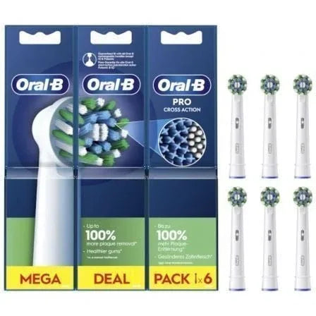 Cabezal de Recambio para cepillo Oral-B Pro Cross Action/ Pack 6 uds - PixelPlaza