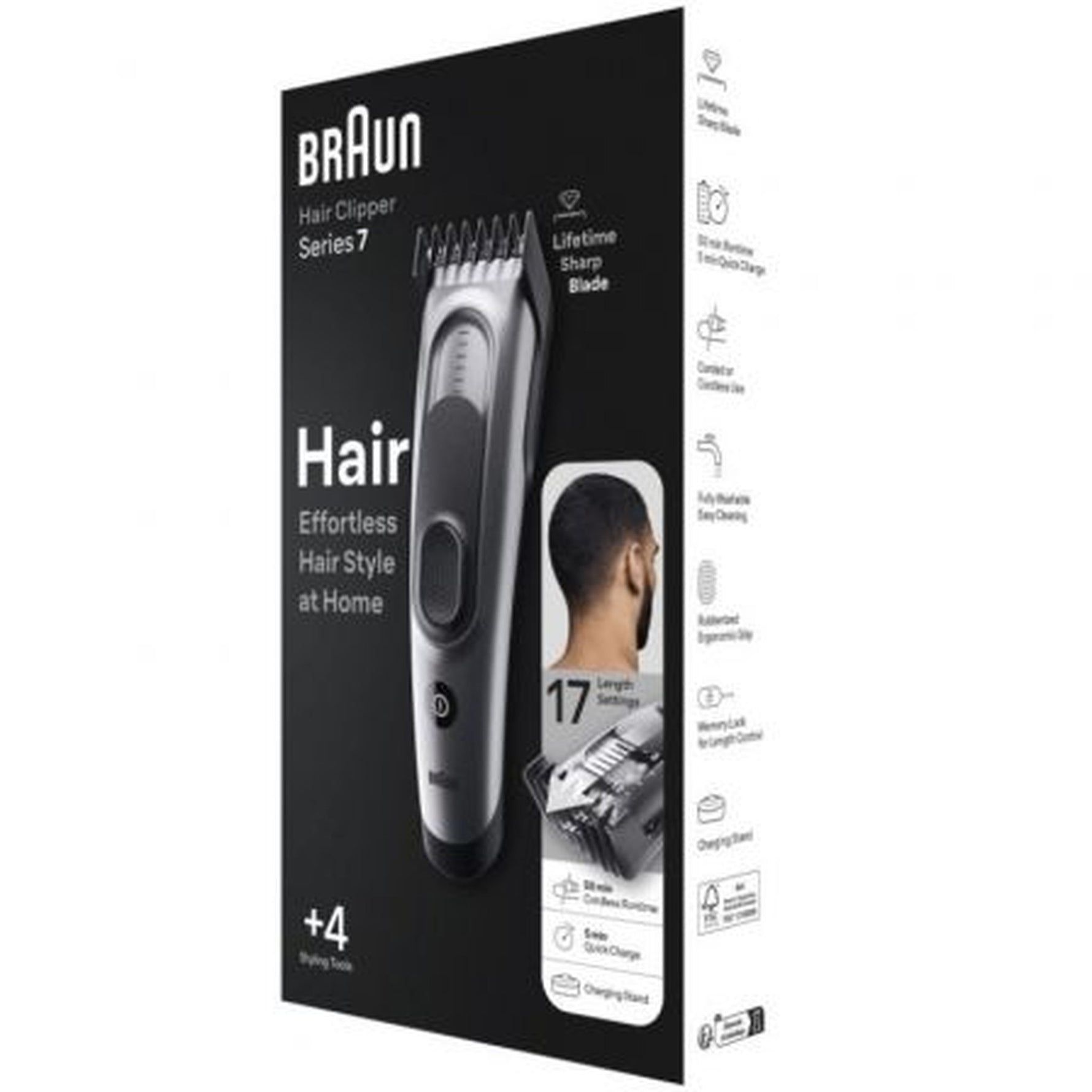 Cortapelos Braun Series 7 HC7390/ con Batería/ 2 Accesorios