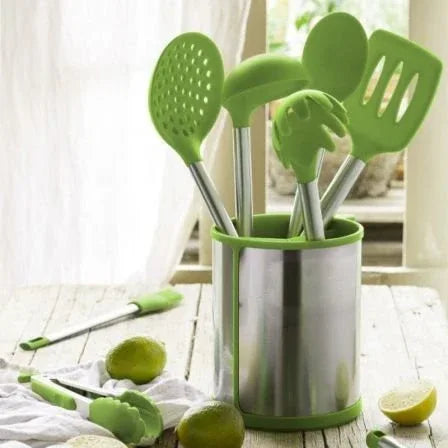 Set 5 Utensilios Bra Prior A197011/ Bote Porta Utensilios/ Espátula/ Cuchara/ Pasta/ Cazo/ Espumadera/ Cucharón - PixelPlaza