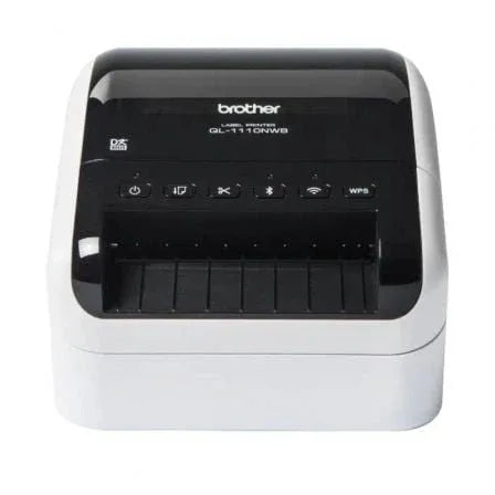 Impresora de Etiquetas Brother QL-1110NWBC/ Térmica/ Ancho etiqueta 103mm/ USB-WIFI-Bluetooth-Ethernet/ Blanca y Negra - PixelPlaza