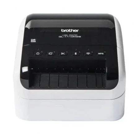 Impresora de Etiquetas Brother QL-1110NWBC/ Térmica/ Ancho etiqueta 103mm/ USB-WIFI-Bluetooth-Ethernet/ Blanca y Negra - PixelPlaza