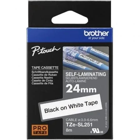 Cinta Laminada Original Rotuladora Brother TZe-SL251/ Blanca - PixelPlaza