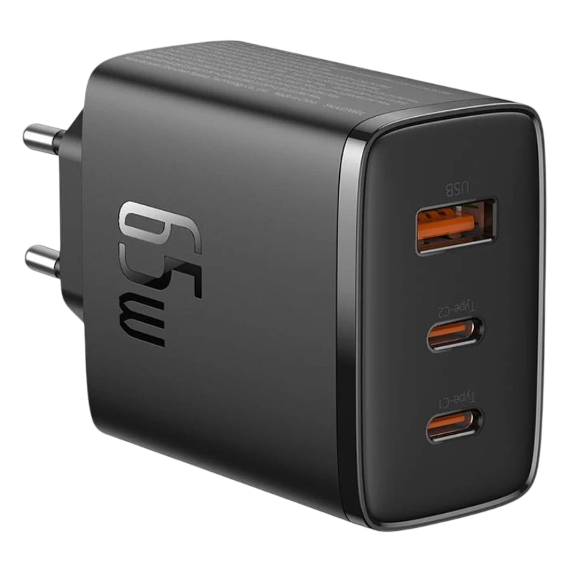 Baseus OS-Cube Pro 65W 2xUSB-C + USB Negro