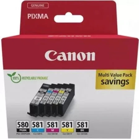 Cartucho de Tinta Original Canon PGI-580 PB + CLI-581Multipack/ Cian/ Magenta/ Amarillo/ Negro - PixelPlaza