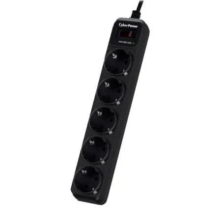 Regleta con interruptor Cyberpower B0520SC0-DE/ 5 Tomas de corriente/ Cable 1.8m/ Negra - PixelPlaza