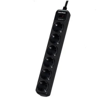 Regleta con interruptor Cyberpower B0620SC0-DE/ 6 Tomas de corriente/ Cable 1.8m/ Negra - PixelPlaza
