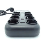 Regleta con Interruptor Cyberpower P0820SUD0-DE/ 8 Tomas de corriente/ 2 USB/ Cable 1.8m/ Negra - PixelPlaza