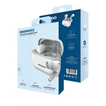 Auriculares Bluetooth Daewoo DW2002 con estuche de carga/ Autonomía 6h/ Blancos - PixelPlaza
