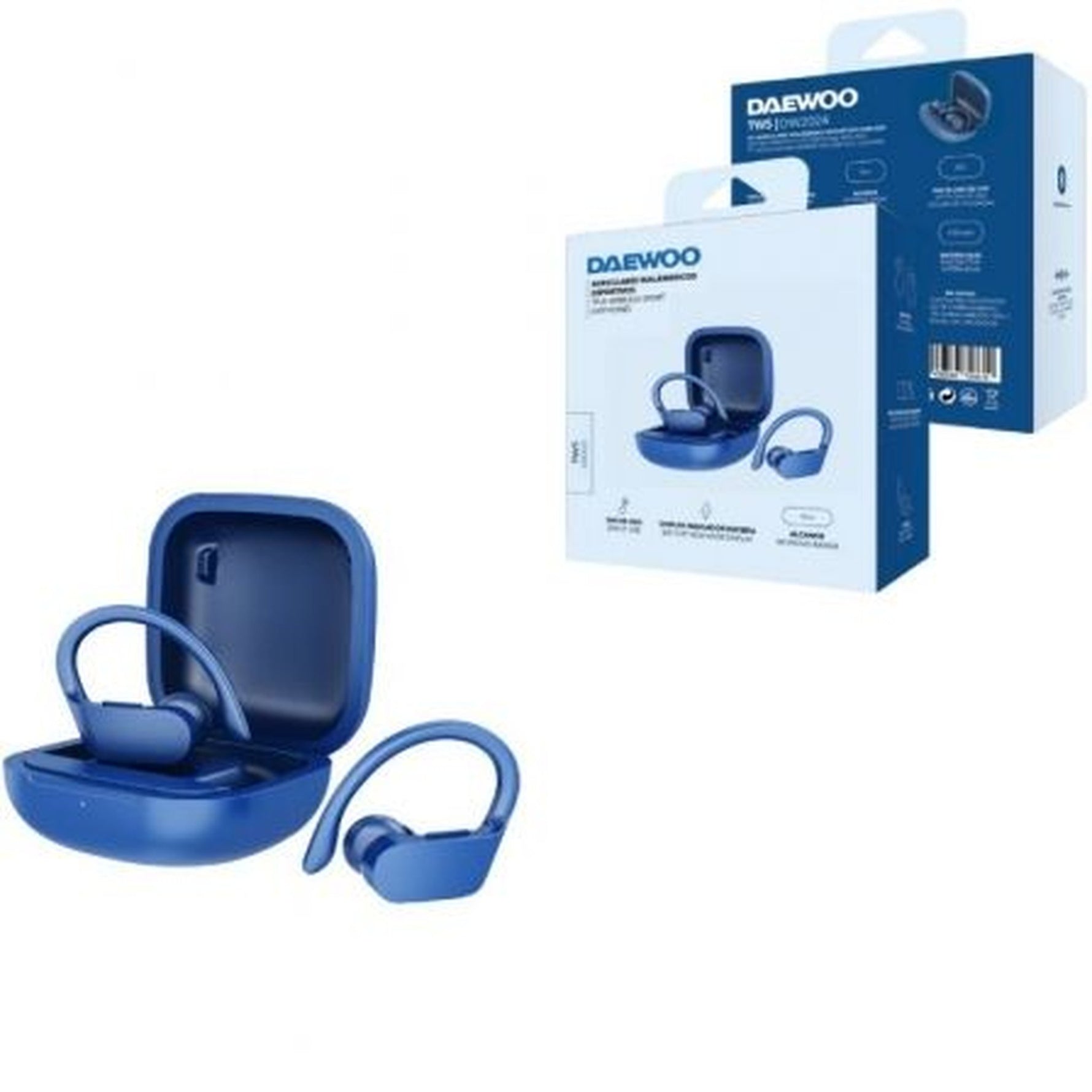 Auriculares Deportivos Bluetooth Daewoo DW2024 con estuche de carga/ Autonomía 5h/ Azules
