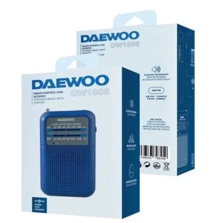 Radio Portátil Daewoo DW1008/ Azul - PixelPlaza