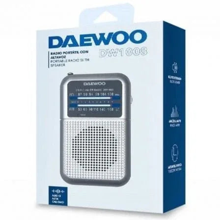 Radio Portátil Daewoo DW1008/ Plata - PixelPlaza