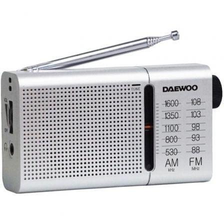Radio Portátil Daewoo DW1037/ a Pilas/ Plateada - PixelPlaza