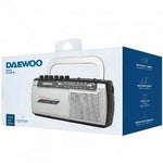 Radio Cassete Daewoo DW1107/ con Cable/ a Pilas/ Negra y Plateada - PixelPlaza