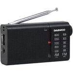 Radio Portátil Daewoo DW1119/ Negra - PixelPlaza