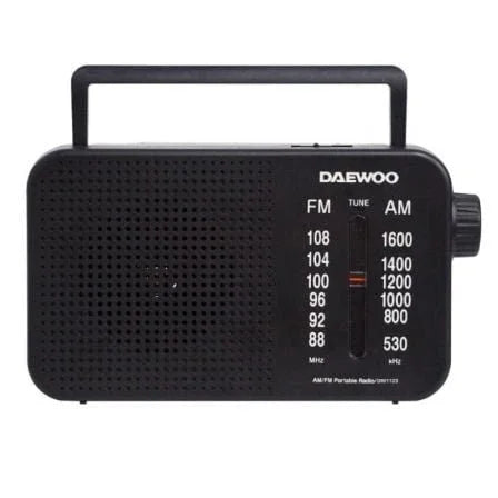 Radio Portátil Daewoo DW1123/ Negra - PixelPlaza