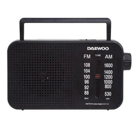 Radio Portátil Daewoo DW1123/ Negra - PixelPlaza