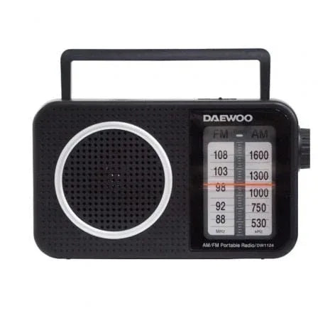 Radio Portátil Daewoo DW1124/ Negra - PixelPlaza