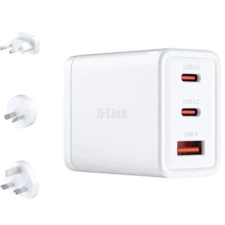 Cargador de Pared GaN D-Link DCP-651/ 2xUSB Tipo-C/ 1xUSB/ 65W - PixelPlaza
