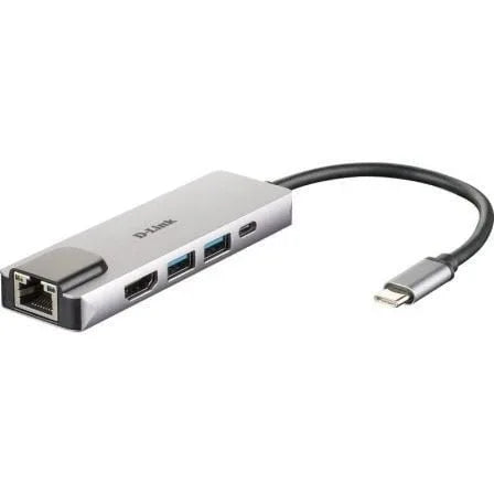 Docking USB Tipo-C D-Link DUB-M520/ 2xUSB/ 1xUSB Tipo-C/ 1xHDMI 4K/ 1xRJ45/ 1xThunderbolt/ Gris - PixelPlaza