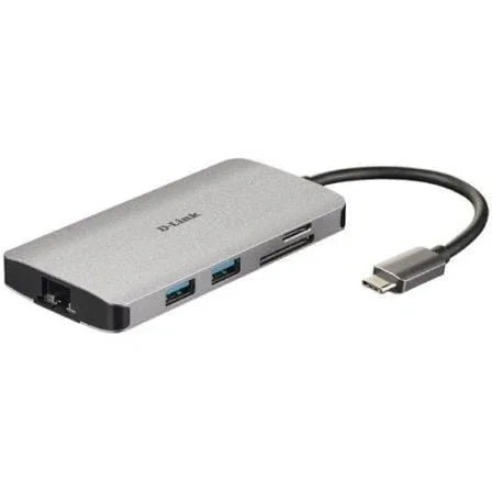 Docking USB Tipo-C D-Link DUB-M810/ 3xUSB/ 1xUSB Tipo-C/ 1xThunderbolt/ 1xHDMI 4K/ 1xRJ45/ 1xLector tarjetas/ Gris - PixelPlaza