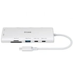 Docking USB Tipo-C D-Link DUP-A01/ 1xUSB/ 2xUSB Tipo-C/ 2xHDMI 4K/ 1xRJ45/ 1xLector de Tarjetas/ 1xUSB Tipo-C PD/ Blanco - PixelPlaza