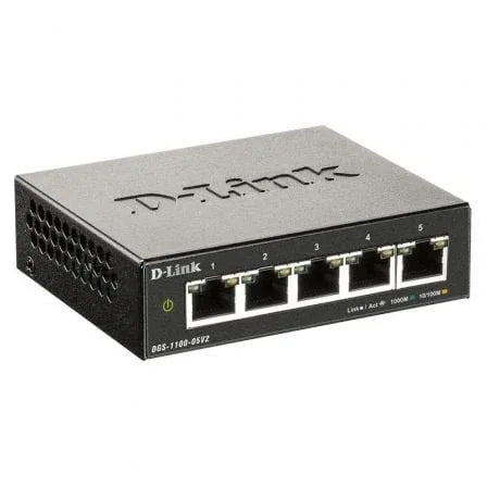 Switch D-Link DGS-1100-05V2 5 Puertos/ RJ-45 10/100/1000 - PixelPlaza