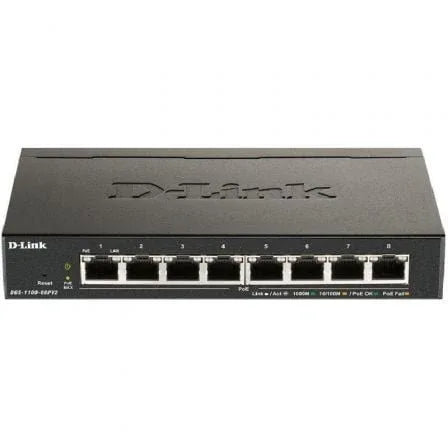 Switch D-Link DGS-1100-08PV2 8 Puertos/ RJ-45 10/100/1000 PoE - PixelPlaza