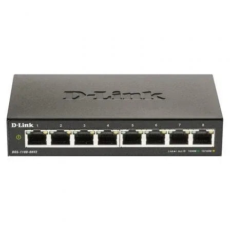 Switch Gestionable D-Link DGS-1100-08V2 8 Puertos/ RJ-45 10/100/1000 - PixelPlaza