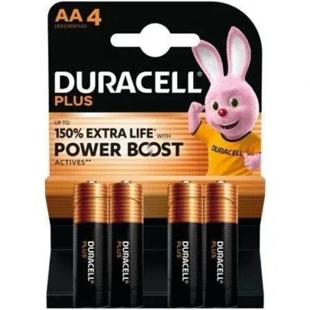 Pack de 4 Pilas AA Duracell Plus Power Boost DPBLR6B4/ 1.5V/ Alcalinas - PixelPlaza