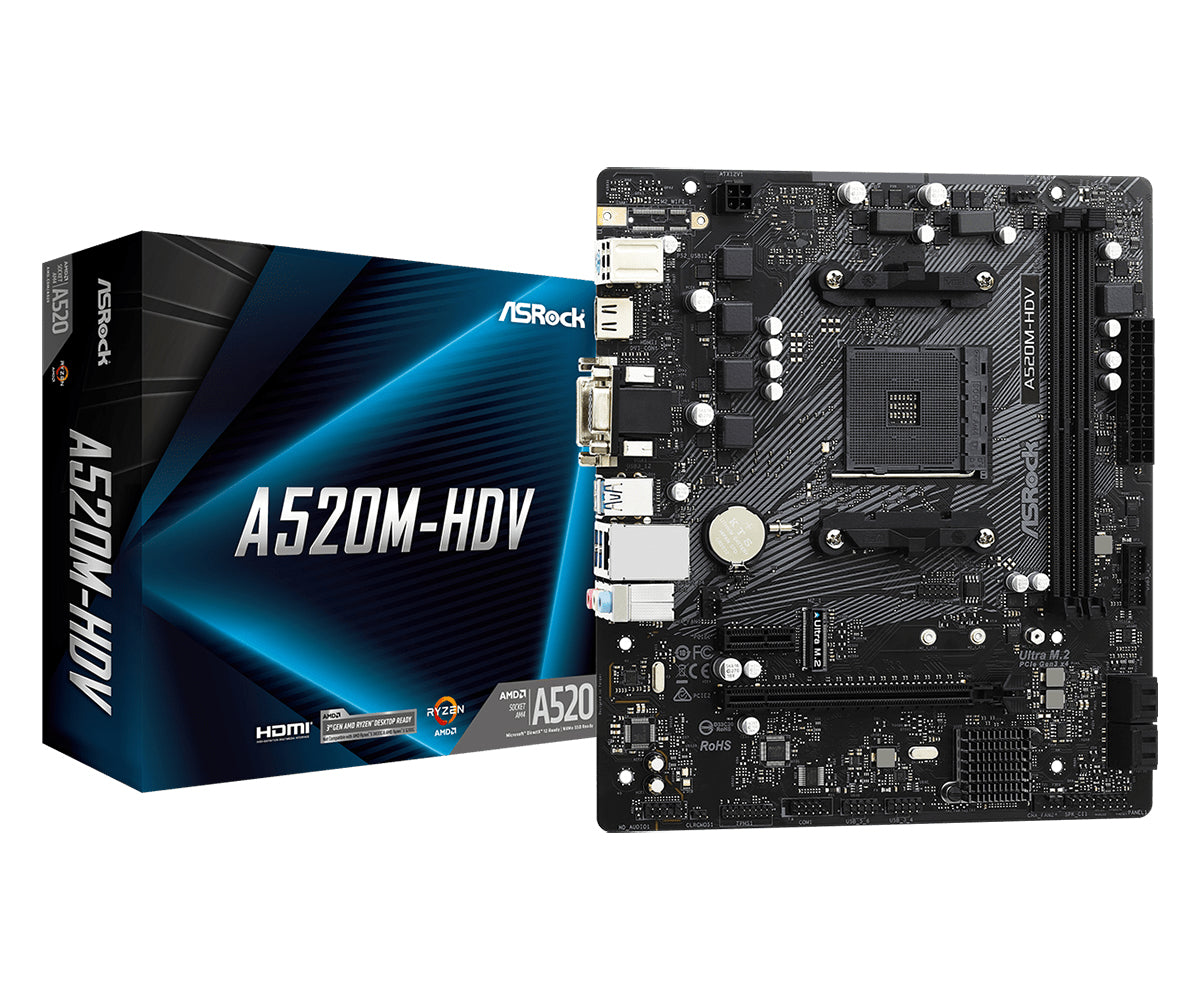 Placa base asrock am4 a520m - hdv m - atx