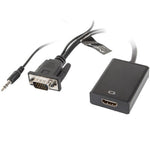 Adaptador Lanberg vga macho+audio 3.5mm jack · HDMI hembra