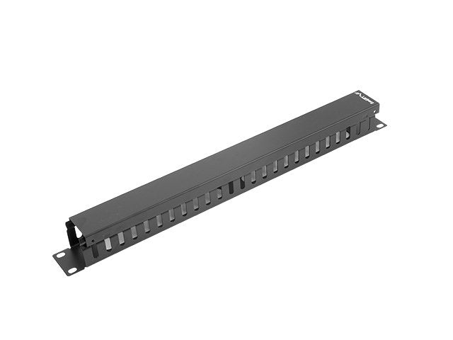Organizador de cables Lanberg metalico 1u tipo a rack 19 negro
