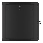 Armario Lanberg mural rack 19 pulgadas 12u - 600x600 auto ensamblado negro puerta de cristal