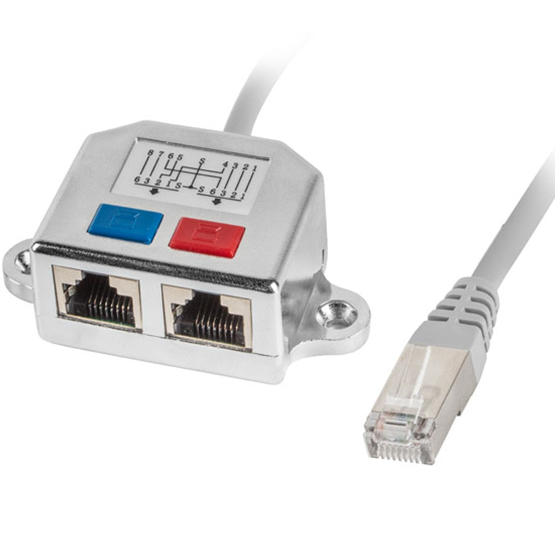 Adaptador Lanberg splitter ethernet ftp RJ45 a 2x RJ45