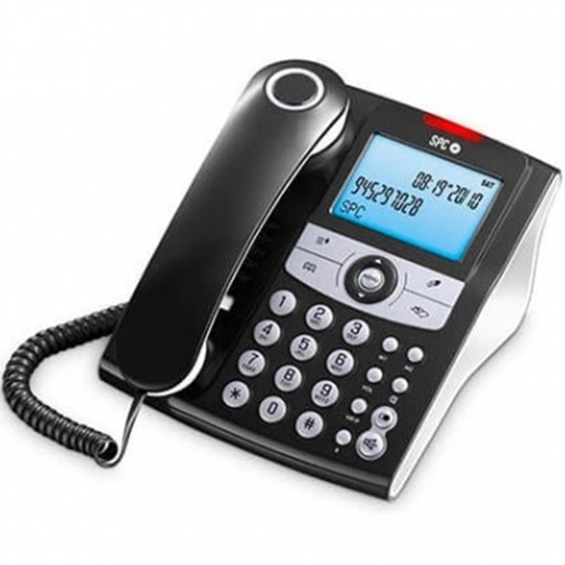 Teléfono fijo SPC elegance id negro pantalla ilum. · 8 melodias · 70 memorias · manos libres